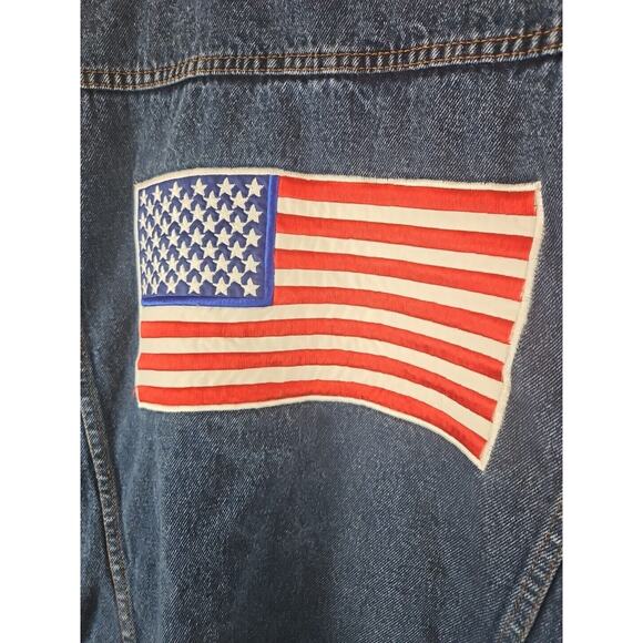 Eagles‎ Ridge Embroidered Denim Jacket Mens L American Flag Patriotic - Picture 3 of 7